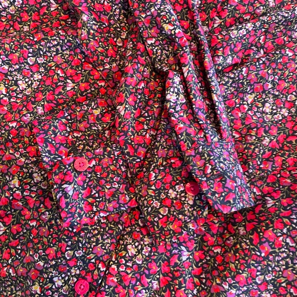 🏝️Big $10 Sale🏝️Isaac Mizrahi Live Floral Button Down Blouse - Picture 7 of 8